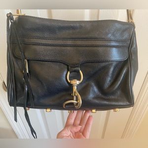 Rebecca Minoff large M.A.C bag. Black leather with gold hardware.